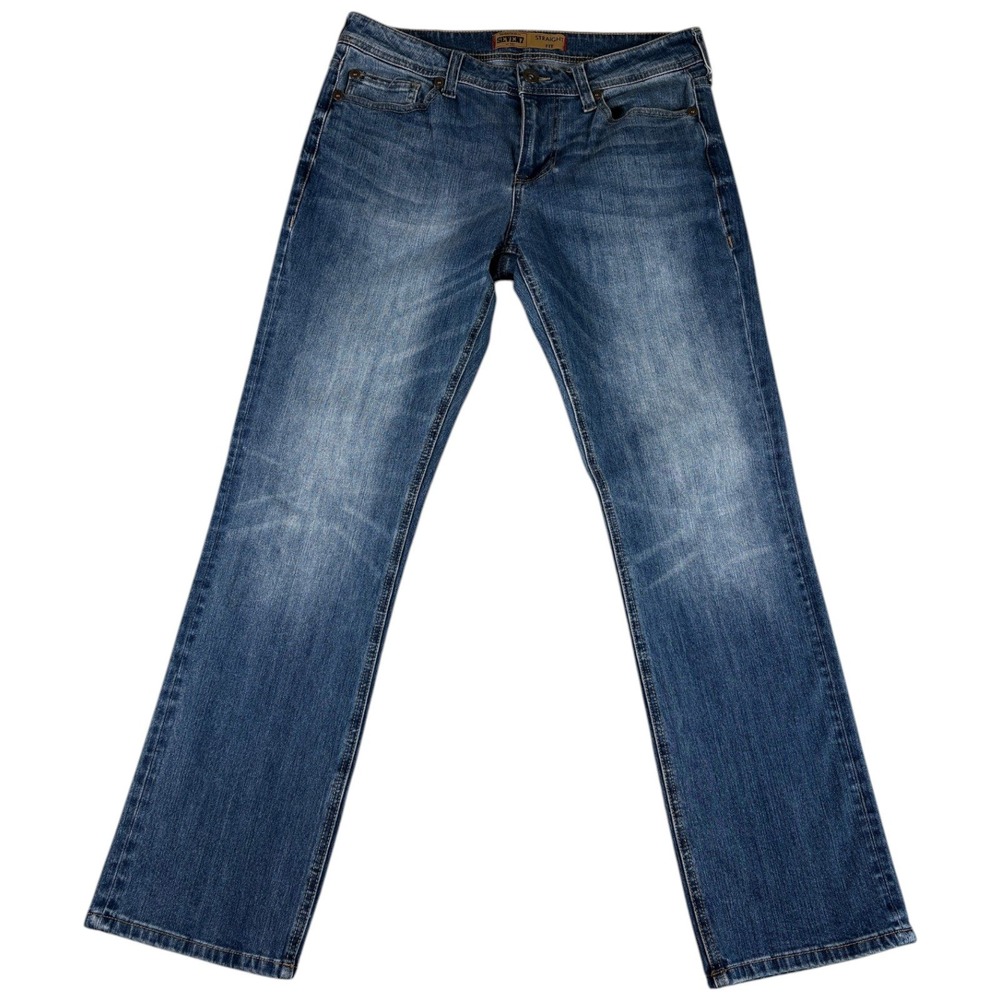 Seven7 Premium Jeans Men's 32x32 Blue Denim Medium Wash Stretch Straight Fit